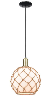 Arcadia One Light Mini Pendant in Black Antique Brass (405|7161PBABG12110RB)