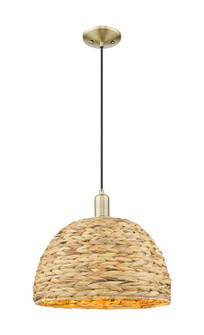 Arcadia One Light Mini Pendant in Antique Brass (405|7161PABRBD16NAT)