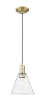 Arcadia One Light Mini Pendant in Antique Brass (405|7161PABGBC84)