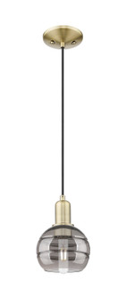 Arcadia One Light Mini Pendant in Antique Brass (405|7161PABG5566SM)