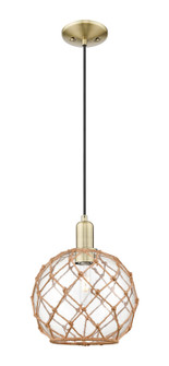 Arcadia One Light Mini Pendant in Antique Brass (405|7161PABG12210RB)