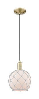 Arcadia One Light Mini Pendant in Antique Brass (405|7161PABG1218RW)
