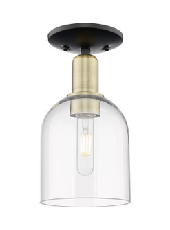 Arcadia One Light Semi-Flush Mount in Black Antique Brass (405|7161CBABG5586CL)