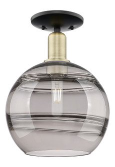 Arcadia One Light Semi-Flush Mount in Black Antique Brass (405|7161CBABG55610SM)