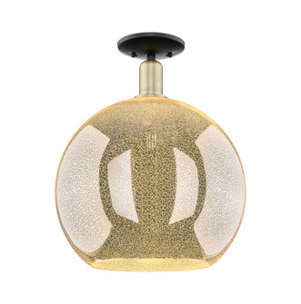 Arcadia One Light Semi-Flush Mount in Black Antique Brass (405|7161CBABG12814)