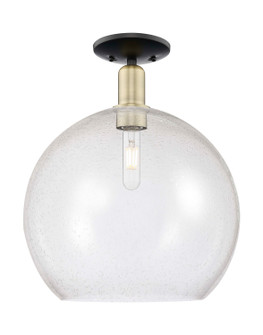 Arcadia One Light Semi-Flush Mount in Black Antique Brass (405|7161CBABG12414)