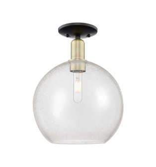 Arcadia One Light Semi-Flush Mount in Black Antique Brass (405|7161CBABG12412)