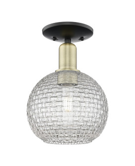 Arcadia One Light Semi-Flush Mount in Black Antique Brass (405|7161CBABG122C8CL)