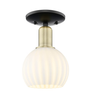 Arcadia One Light Semi-Flush Mount in Black Antique Brass (405|7161CBABG12176WV)