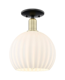 Arcadia One Light Semi-Flush Mount in Black Antique Brass (405|7161CBABG121710WV)