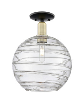 Arcadia One Light Semi-Flush Mount in Black Antique Brass (405|7161CBABG121312CL)