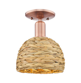 Arcadia One Light Semi-Flush Mount in Antique Copper (405|7161CACRBD8NAT)