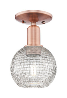 Arcadia One Light Semi-Flush Mount in Antique Copper (405|7161CACG122C6CL)