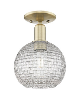 Arcadia One Light Semi-Flush Mount in Antique Brass (405|7161CABG122C8CL)