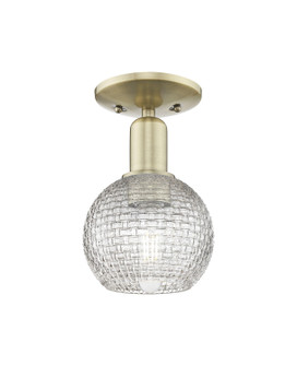 Arcadia One Light Semi-Flush Mount in Antique Brass (405|7161CABG122C6CL)