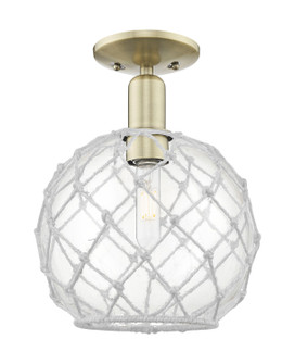 Arcadia One Light Semi-Flush Mount in Antique Brass (405|7161CABG12210RW)