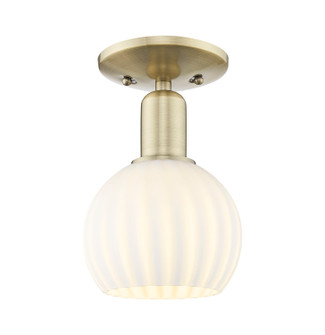 Arcadia One Light Semi-Flush Mount in Antique Brass (405|7161CABG12176WV)