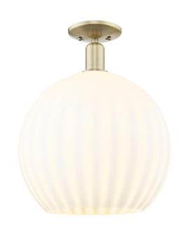 Arcadia One Light Semi-Flush Mount in Antique Brass (405|7161CABG121714WV)