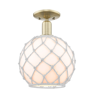 Arcadia One Light Semi-Flush Mount in Antique Brass (405|7161CABG12110RW)