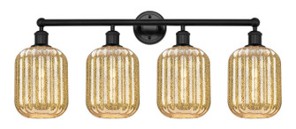 Edison Four Light Bath Vanity in Matte Black (405|6164WBKG4607ME)