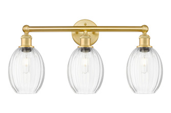 Edison Three Light Bath Vanity in Satin Gold (405|6163WSGG4596CL)