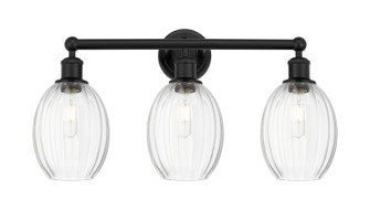 Edison Three Light Bath Vanity in Matte Black (405|6163WBKG4596CL)