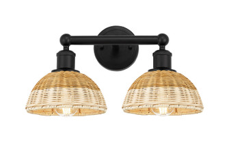 Edison Two Light Bath Vanity in Matte Black (405|6162WBKNBD275NAT)