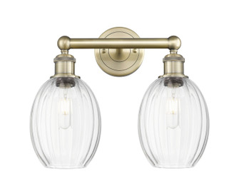 Edison Two Light Bath Vanity in Antique Brass (405|6162WABG4596CL)
