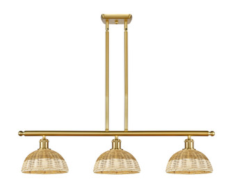 Ballston Three Light Island Pendant in Satin Gold (405|5163ISGNBD29NAT)