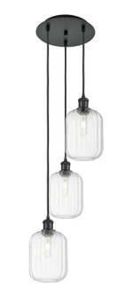 Ballston Three Light Pendant in Matte Black (405|113B3PBKG4607CL)