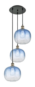 Ballston Three Light Pendant in Black Antique Brass (405|113B3PBABG48110SB)