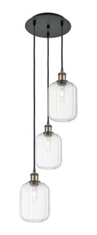 Ballston Three Light Pendant in Black Antique Brass (405|113B3PBABG4607CL)