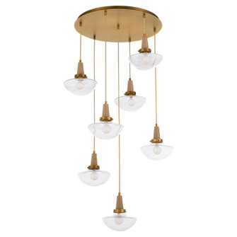 Stockport Seven Light Pendant in Brushed Brass (19|692747)