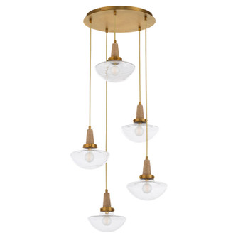 Stockport Five Light Pendant in Brushed Brass (19|692547)