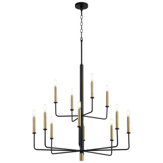 12 Light Chandelier in Noir / Aged Brass (208|10968)