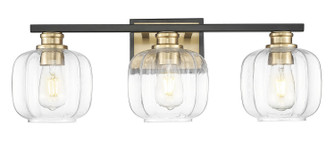 Oxley Three Light Vanity in Matte Black and Brass (106|IN40032BK)