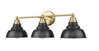 Bishop Three Light Vanity in Matte Black and Brass (106|IN40028BK)