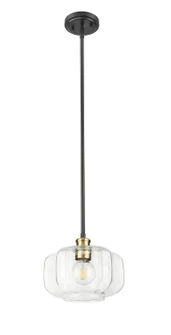 Oxley One Light Pendant in Matte Black and Brass (106|IN20033BK)