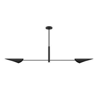 Merian Two Light Linear Chandelier in Matte Black (47|48142)
