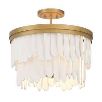 Briscade Six Light Semi Flush Mount in Painted Legacy Brass (7|2076870)