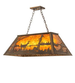Deer At Lake Six Light Pendant in Antique Copper (57|35748)