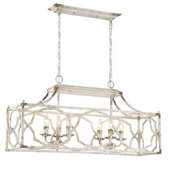 Laurent Six Light Linear Pendant in Antique Ivory (62|0885LPAI)