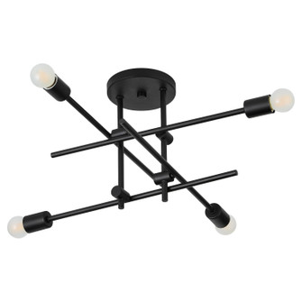 Mika Four Light Semi-Flush Mount in Black (440|369615)