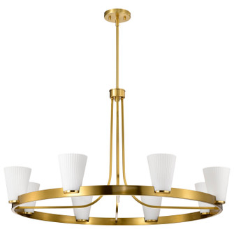 Royale Eight Light Chandelier in Burnished Brass (72|608729)