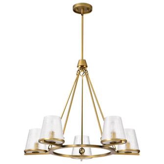 Valentine Five Light Chandelier in Vintage Brass (72|608268)