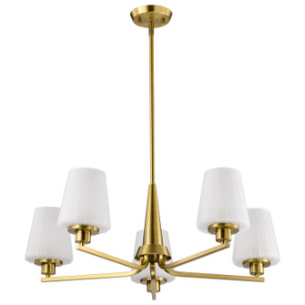 Lune Five Light Chandelier in Vintage Brass (72|608235)