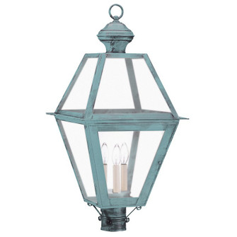 Boston Three Light Post Mount in Verdi Gris (196|1073VGLT3FST)