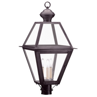Boston Three Light Post Mount in Dark Brass (196|1073DBLT3FST)