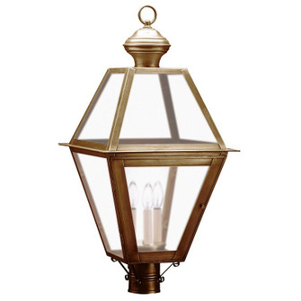 Boston Three Light Post Mount in Antique Brass (196|1073ABLT3FST)