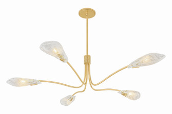 Tenafly Five Light Chandelier in Aged Brass (70|4905AGB)